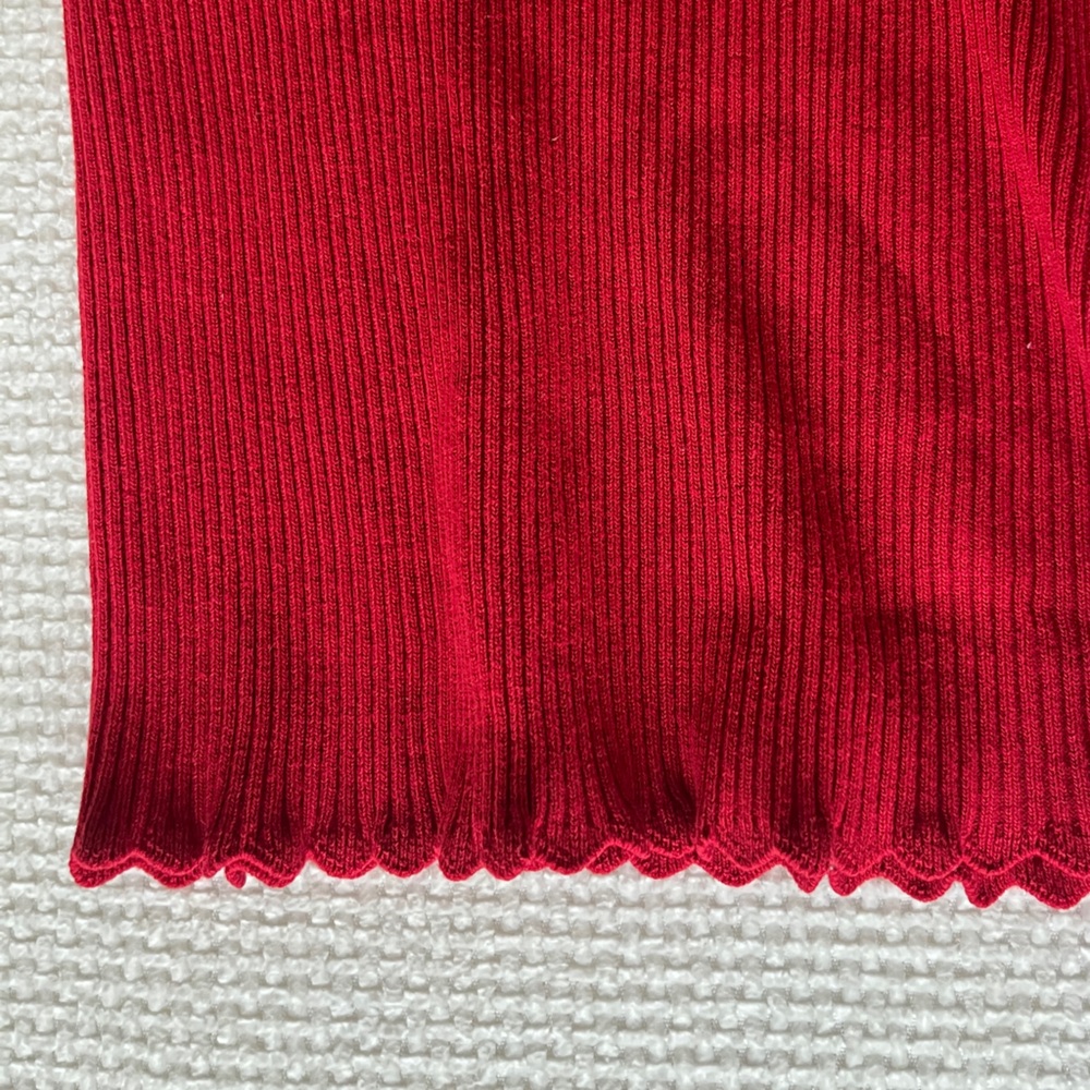 Red Ribbed Tank Top - Picture 5 of 6